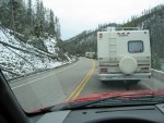 Traffic jam on the way to Old Faithful